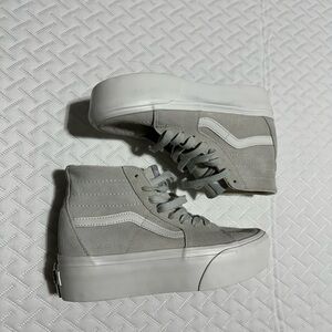Vans Gray High-Top Platform Sneakers